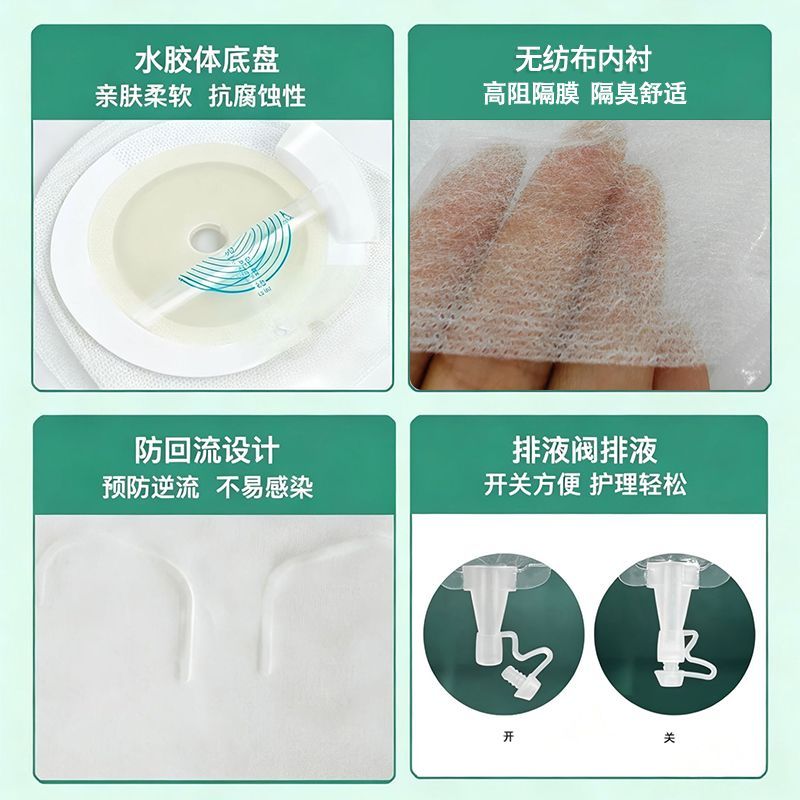 造康舒一件式双层加固泌尿造口袋医用一次性膀胱全切小便尿路造瘘袋10片 一件式泌尿造口袋8031(20片/盒)
