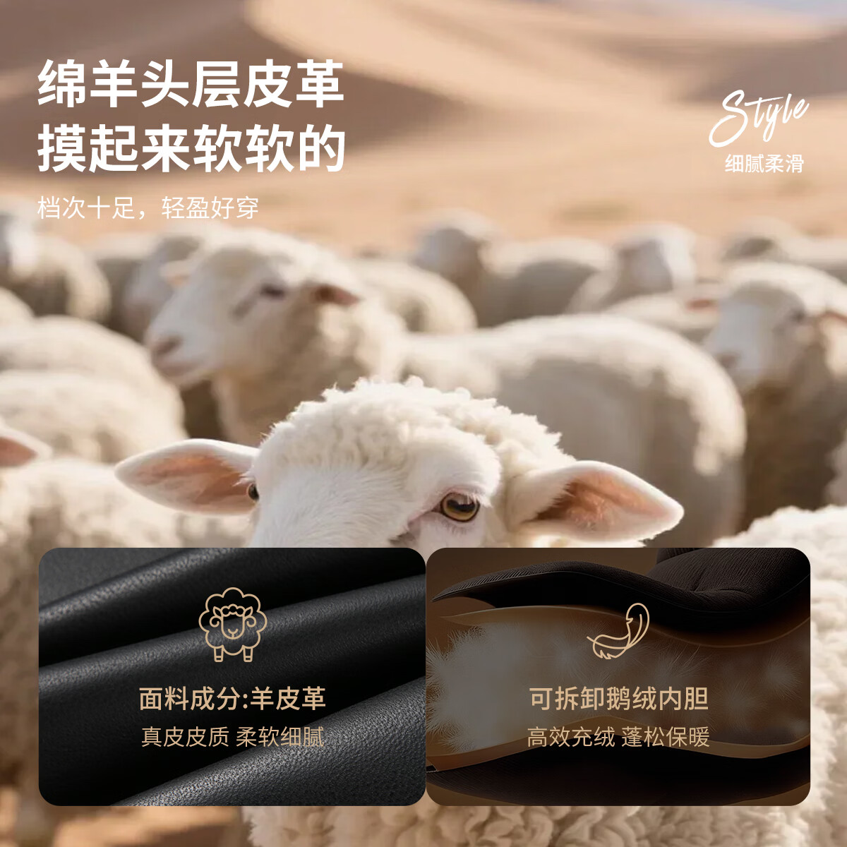 才子(TRIES)男士翻领头层绵羊皮真皮皮衣轻奢高级机车皮夹克时尚都市外套 黑色 L (170/88A)