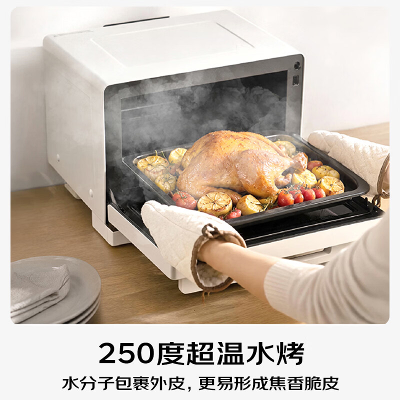 松下(Panasonic)天顶万食炉3.0微波炉微蒸烤炸一体机多功能智能平板式空气炸烤箱台嵌两用办公室家用NN-DS286SXPE 新品【28L|上烤下蒸|60道菜单】DS286