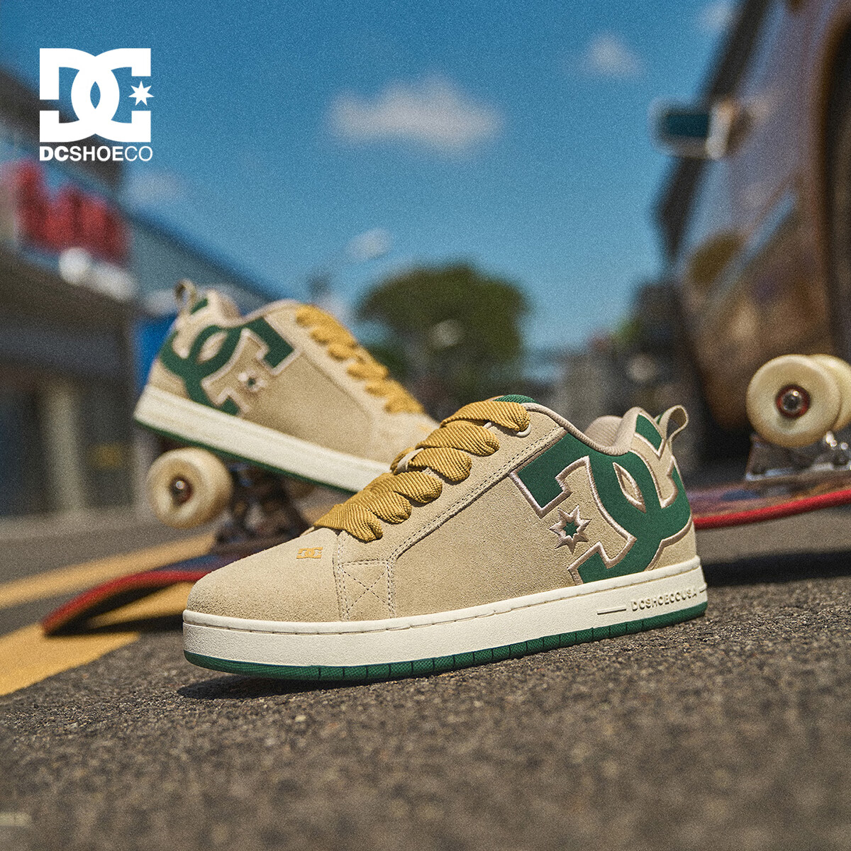 DCSHOES PRO GRAFFIK男士滑板鞋2026复古增高潮鞋舒适耐磨百搭休闲鞋174 苔原绿 36 码【标准尺码,正码正拍】