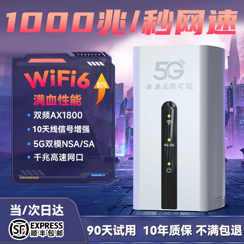 智创当下5g随身wifi6无线移动cpe路由器免插卡宽带上网无限制流量2026款千兆双频户外直播办公车载无线网 【5G性能版】信号增强 满配性能狂暴网速 京东折扣/优惠券