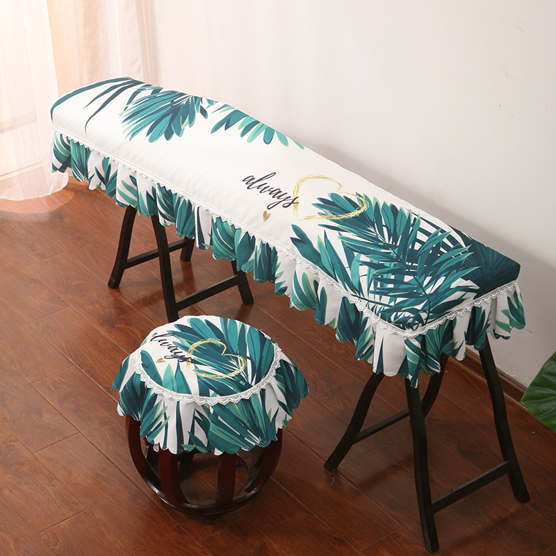 Miling印花古筝罩古筝套防尘罩敦煌古筝盖布防尘布通用款古筝琴罩 棕榈叶  古筝罩+凳套