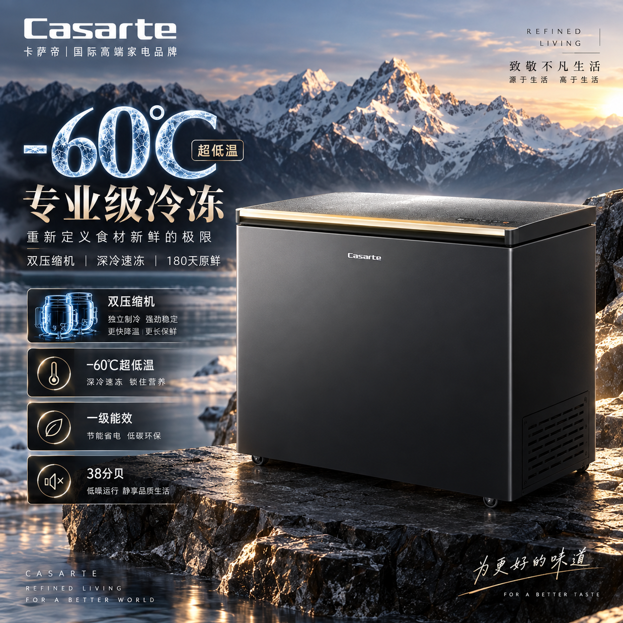 海尔(Haier)冰柜超低温零下负-70/-65/-60℃度电子控温金枪鱼三文鱼海鲜零下60度冰柜冷冻商用大容量冷柜 【卡萨帝】156升丨超静音双压机超低温 161L 京东折扣/优惠券