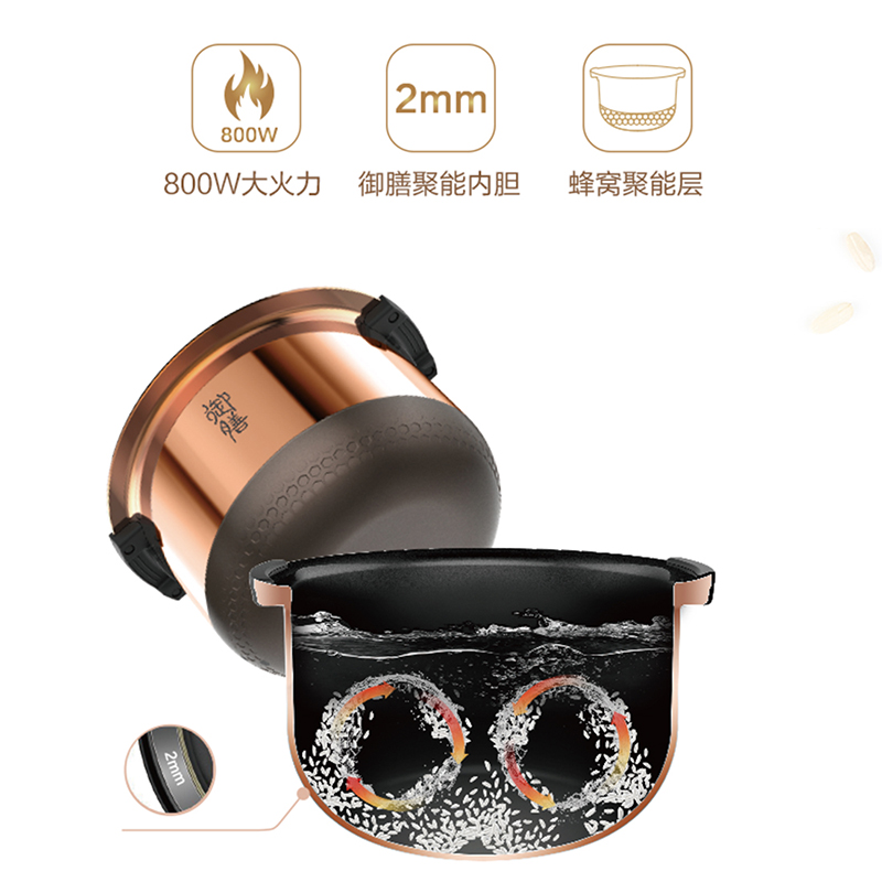 大松（TOSOT） IH电磁加热电饭煲1-2-3人智能家用煮饭迷你多功能金康煲糙米发芽饭电饭锅小型 GDCF-2008C 2L