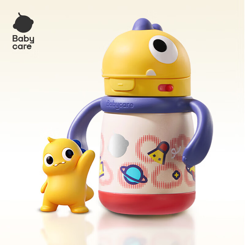 babycare霸王龙保温杯 背带款-450ml-光电青
