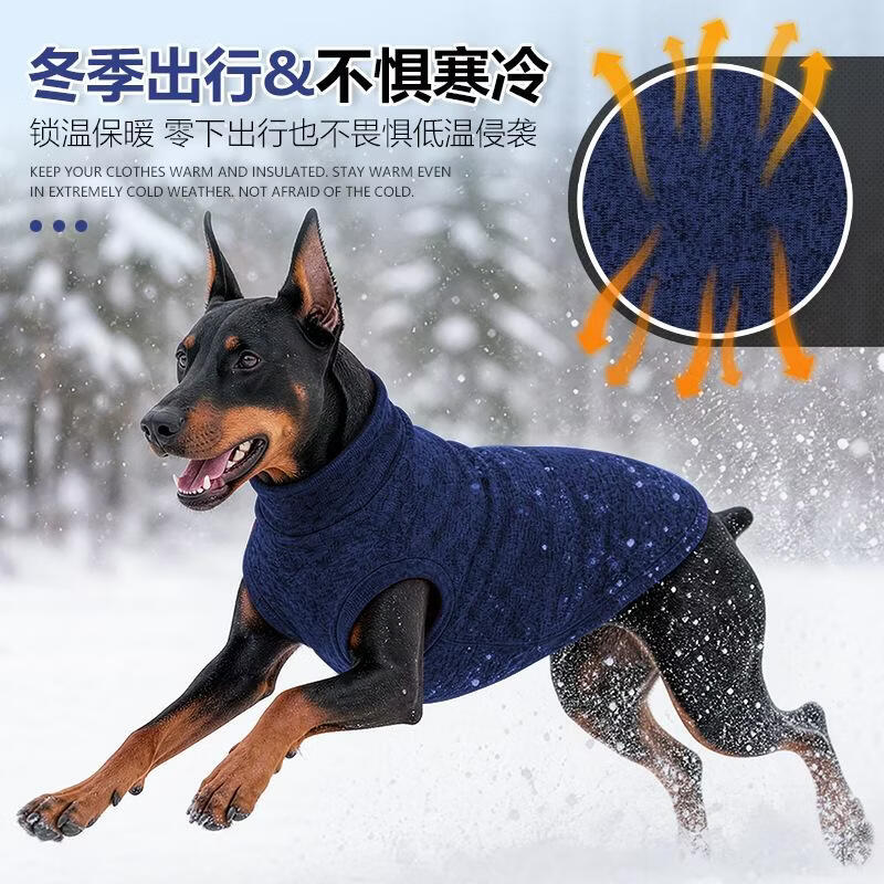 宠号狗狗衣服秋冬季加厚保暖马甲小中大型犬边牧雪纳瑞金毛柴犬 浅灰色(加厚领口 腹部可调整) 3XL (建议体重66-80斤)