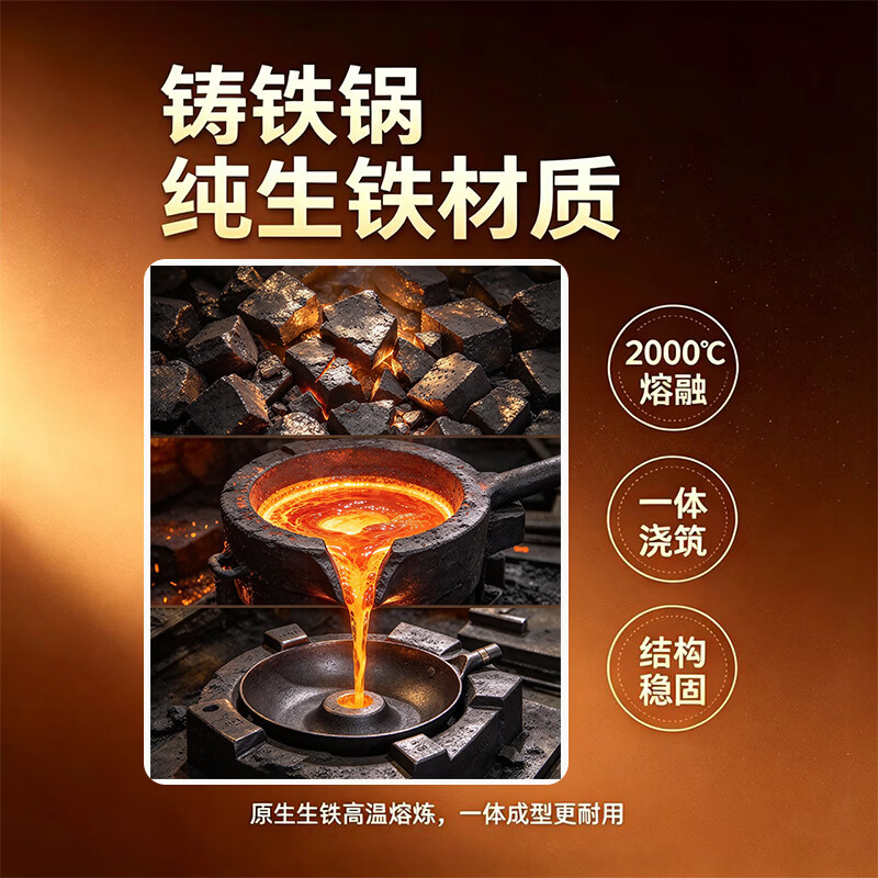 顺意星铸铁炒锅加深无涂层不粘锅燃气灶专用电磁炉平底老式炒菜锅家用 内径28CM/1.67kg 3人食用 铸铁炒锅氮化防锈 28cm 鼎韵系 商超同款