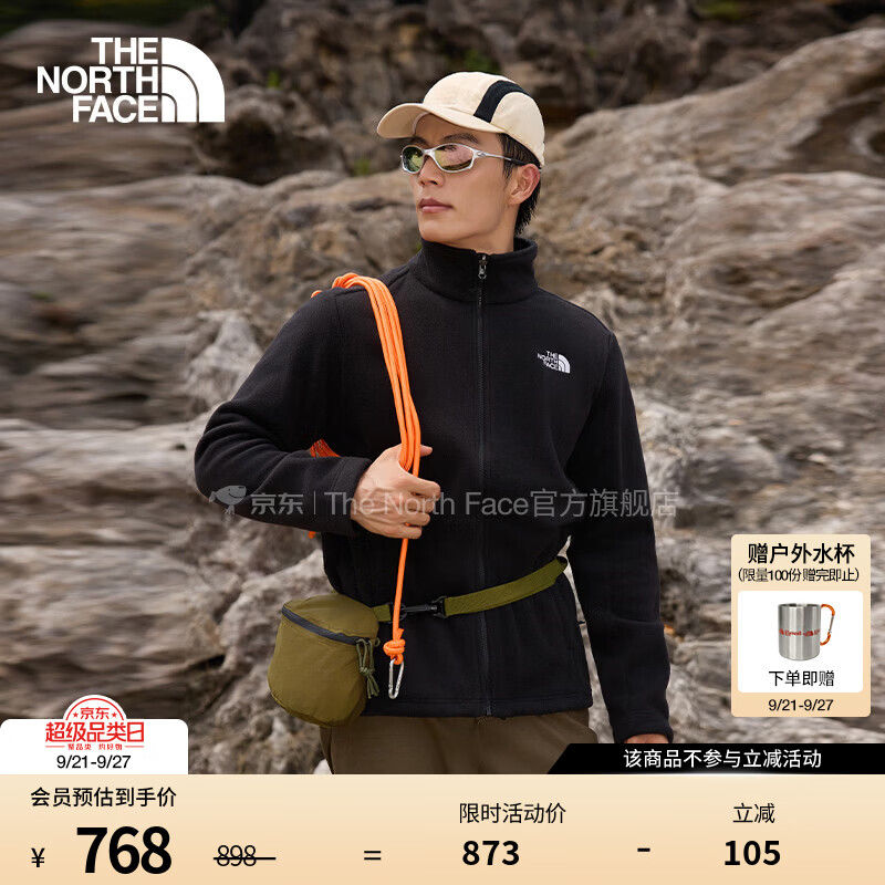 北面（The North Face）【经典款】抓绒衣男外套户外保暖可做冲锋衣内胆26秋冬新品|88R7 JK3/宇宙黑 XL/180