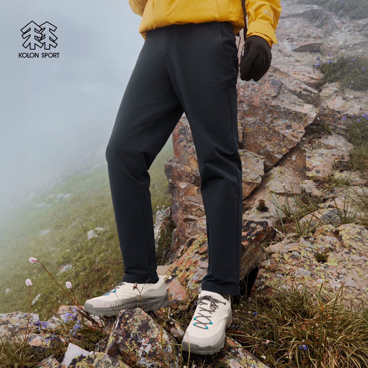 KOLON SPORT/可隆户外软壳裤 男士REGULAR FIT拉绒软壳长裤