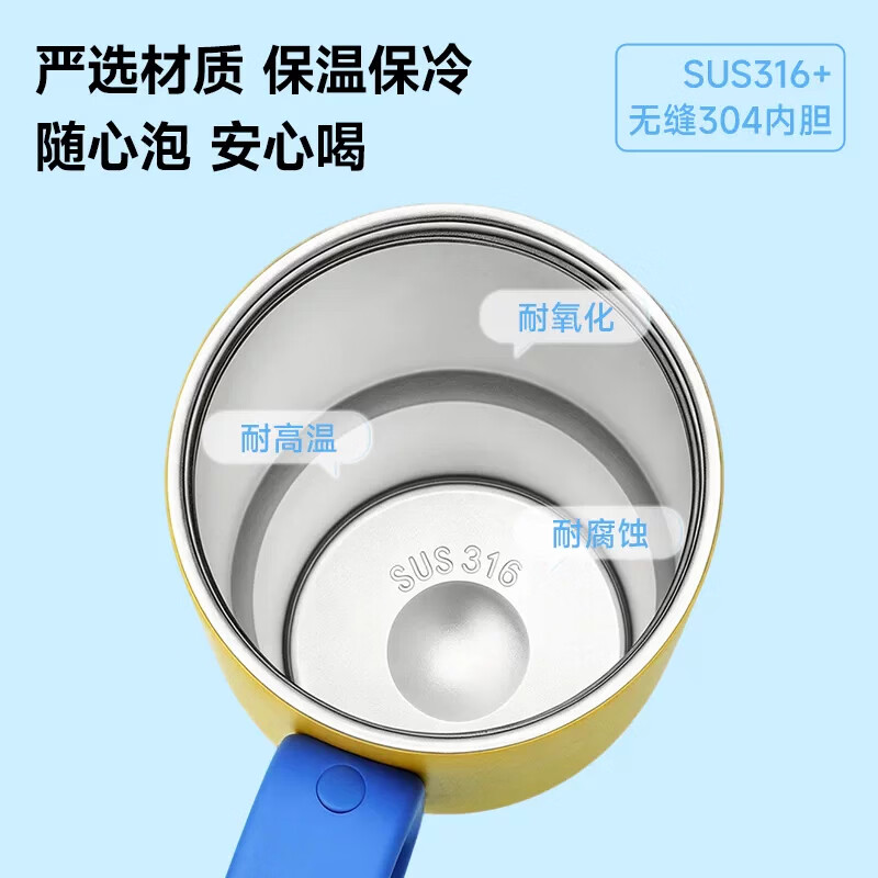 亚创优品+316不锈钢保温杯大容量吸管杯便携保冷冰霸杯车载喝水杯子 暮色冰霸杯【蓝粉色750ml】