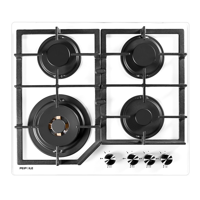 佩芙(peipoile)四眼煤气灶嵌入式家用天然气液化气4头燃气灶 白色钢化