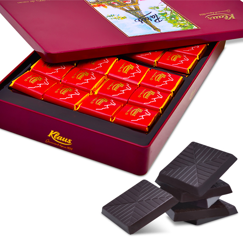 法国进口 克勒司(Klaus)经典70%黑巧克力礼盒 休闲零食糖果生日礼物240g