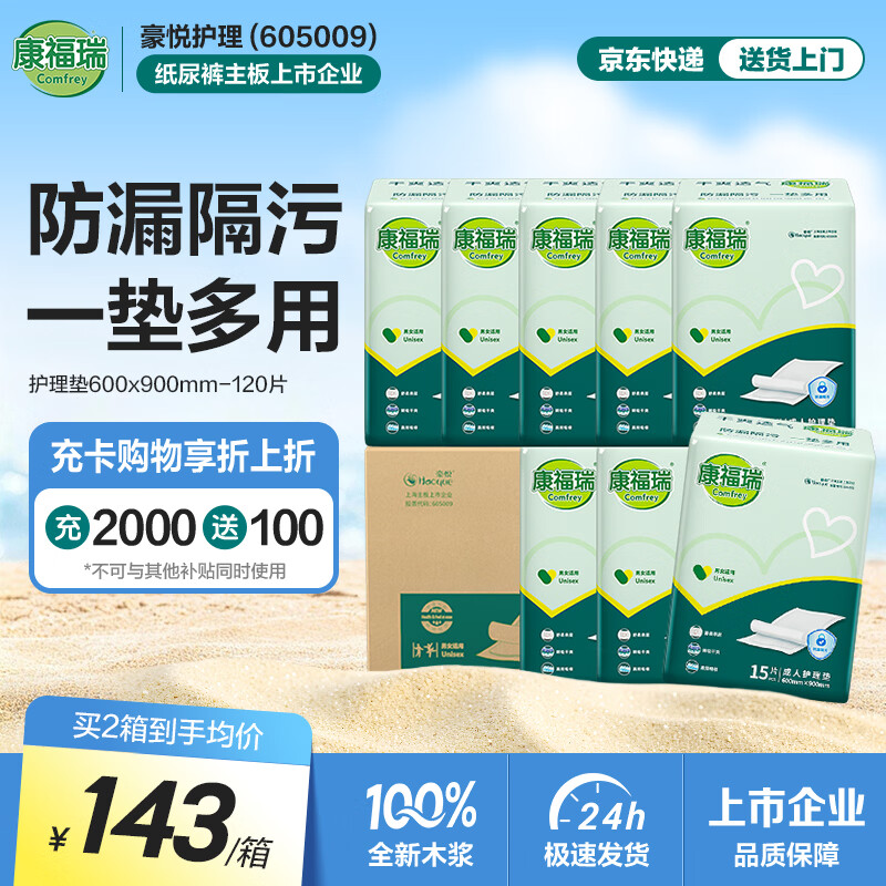 康福瑞 成人护理垫120片(尺寸:600*900mm)老年人隔尿垫多功能孕妇产褥垫