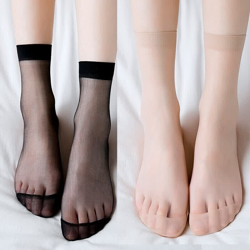 北极绒3双短丝袜夏季薄款女士水晶袜隐形薄丝袜女短袜袜子防勾丝 3肤 均码