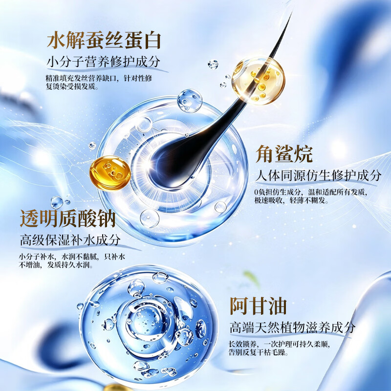 依滴柔水解蛋白蚕丝焦发还原修护霜280g修护干枯毛躁烫染护理发膜 280g 修护受损,弹润柔顺