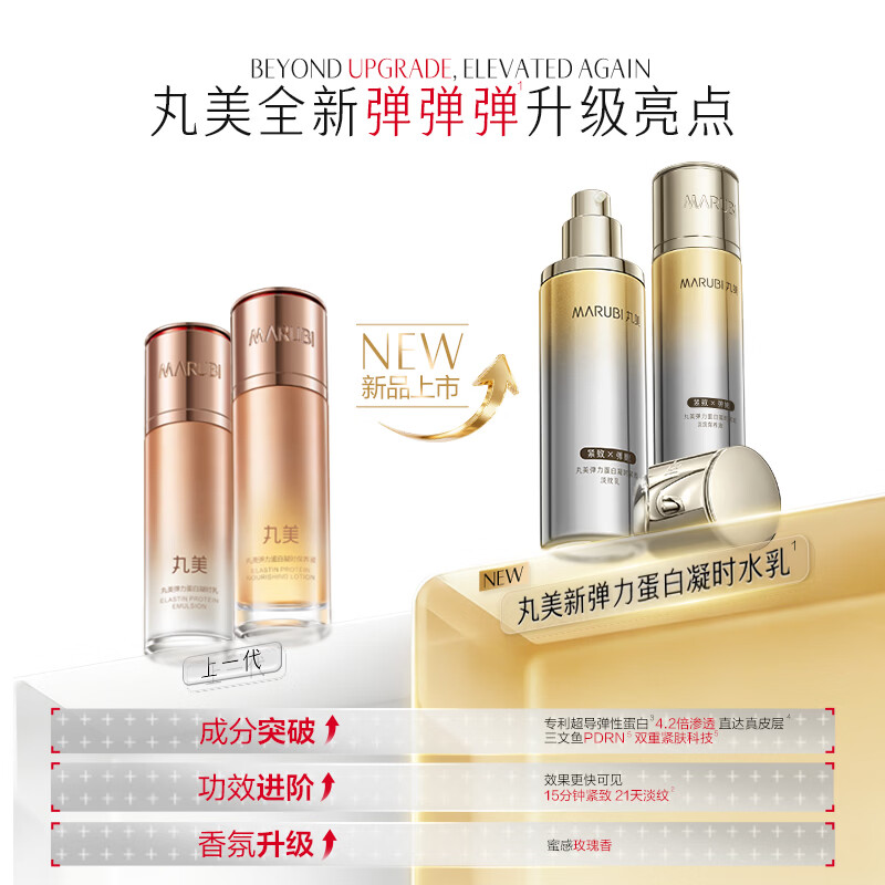 丸美(MARUBI)抗皱紧致抗衰老护肤品套装弹力蛋白凝时水乳套盒节日礼物送老婆 五件套:洁水乳+精华+眼霜