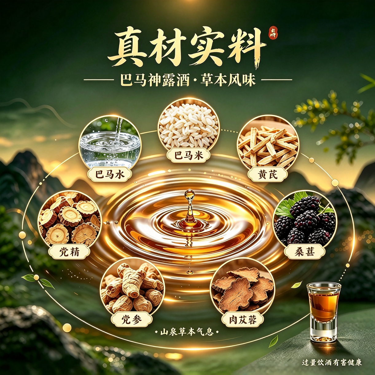 巴馬神酒草本浸泡黄精肉苁蓉天然纯粮白酒基酒巴马酒口粮酒自饮小酌 38%vol 125mL 1瓶 【巴马特产露酒】