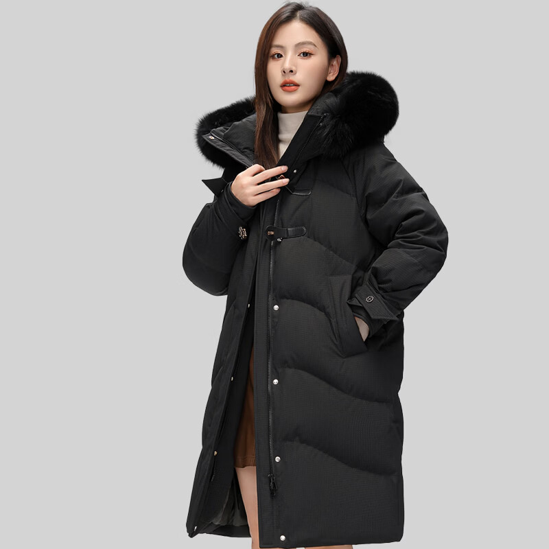 雅鹿羽绒服女长款2026冬季新款连帽加厚保暖时尚休闲百搭外套 白色 XL