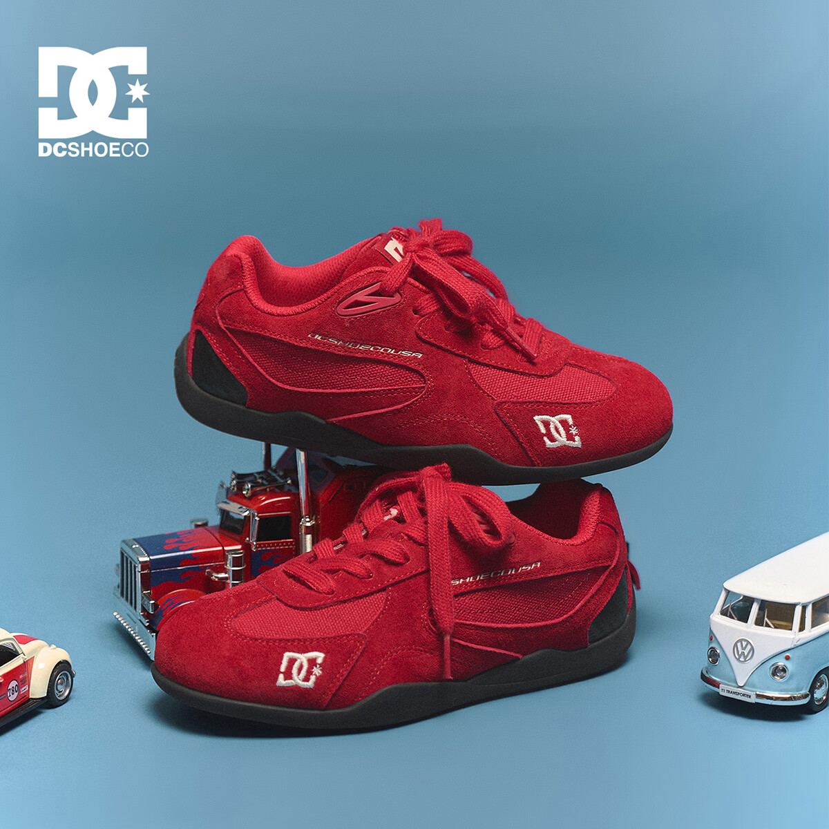 DCSHOES CAS CORSARO童鞋儿童板鞋2026秋季款赛车鞋中大童抽绳运动鞋子04 焰红 37 适合脚长 （229-233mm)