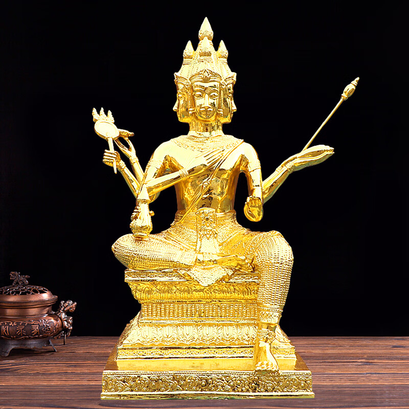 泰国四面佛佛像家用寺庙摆件佛具树脂玻璃钢神像密宗佛八臂大梵王 16