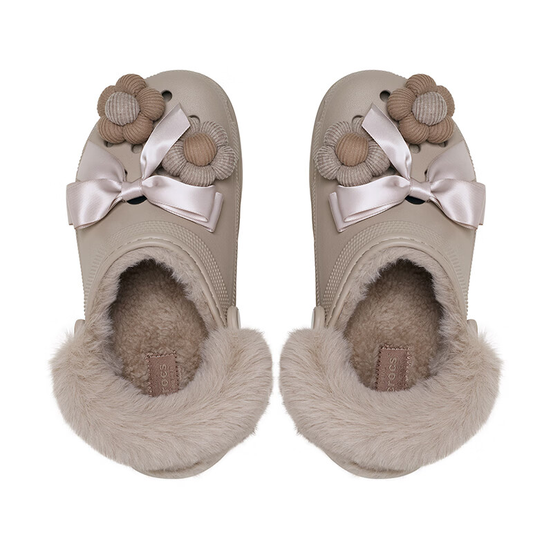 卡骆驰(CROCS)经典绒花云朵暖绒洞洞鞋保暖女鞋|214733 甜酒棕-2NM 36 /37(230mm)