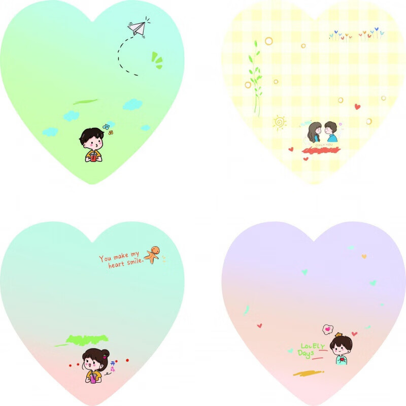 讬辰讬辰留言爱心形便条签本纸外卖便利贴创意好评价带字手写搞笑餐饮