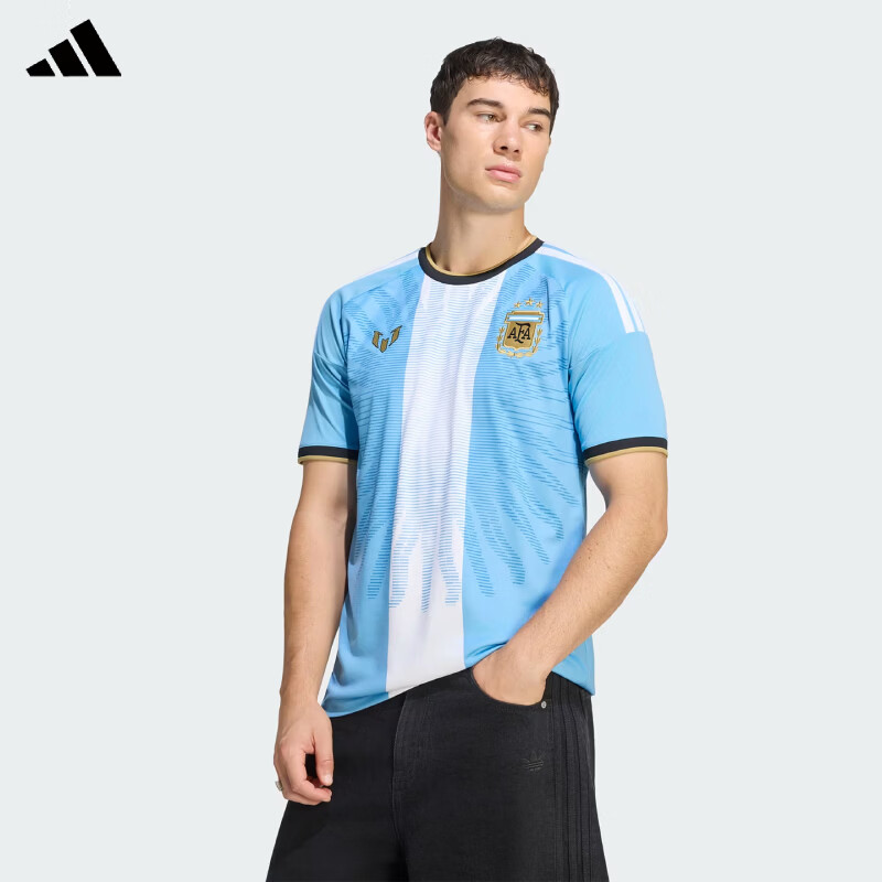 adidas阿迪达斯阿根廷主场球迷版梅西MESSI特别版球衣男足球服运动服 LD3319 L