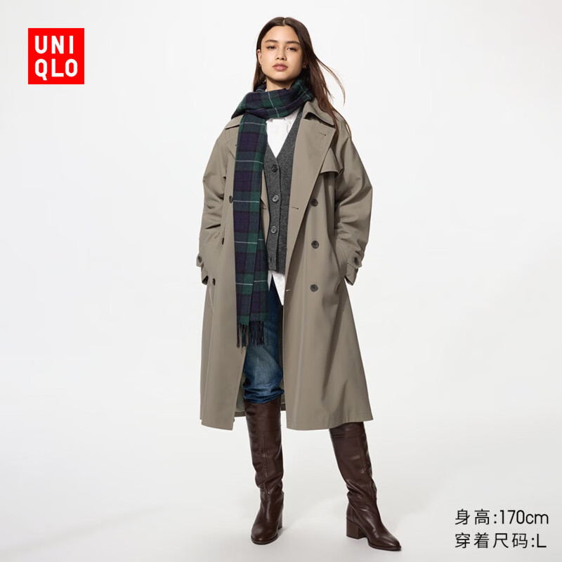 优衣库风衣女装男装/外套487420 57 深橄榄色 M