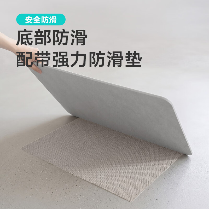 大江硬硅藻泥地垫浴室吸水垫卫生间脚垫厕所门口吸水地垫浴室防滑垫 【天然硅藻土】简约灰39*60cm