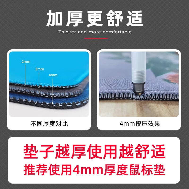 【厂家直供】大号鼠标垫防滑办公快捷键网吧电竞加厚柔软桌面垫PS快捷键电脑桌面键盘垫学生防水桌 彩色-办公快捷键 800*300mm 2mm厚