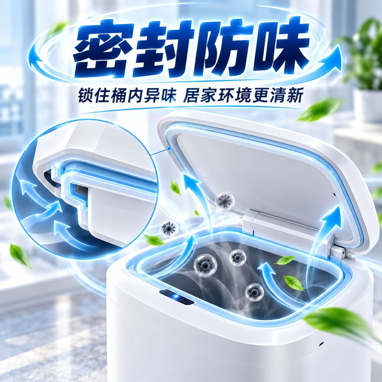 TRUHEIM德国智能感应垃圾桶家用带盖轻奢卧室全自动客厅卫生间高颜值 【象牙白】13L【小立方垃圾桶三模式】充电款