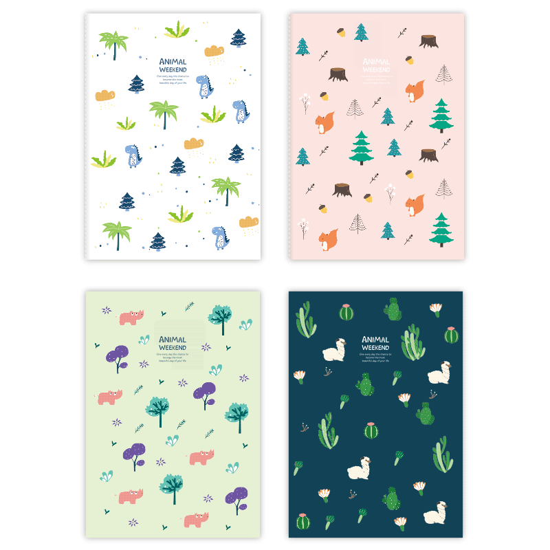 广博B5笔记本子文具软抄本-动物周末主题，性价比之选