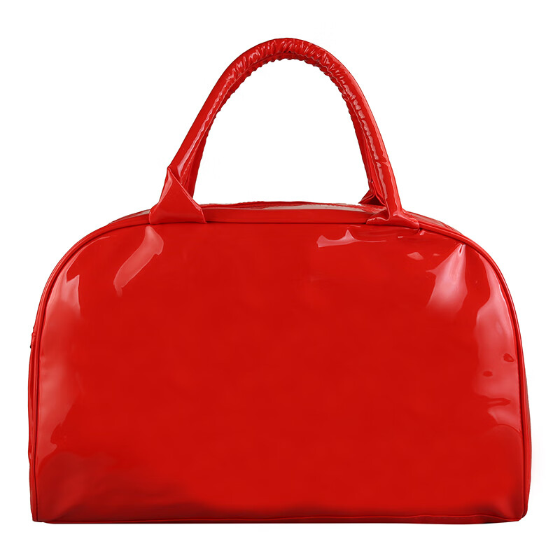 酷奇袋鼠包定制logo印字时尚亮皮包漆皮镜面防水男女手提旅行包拉杆包