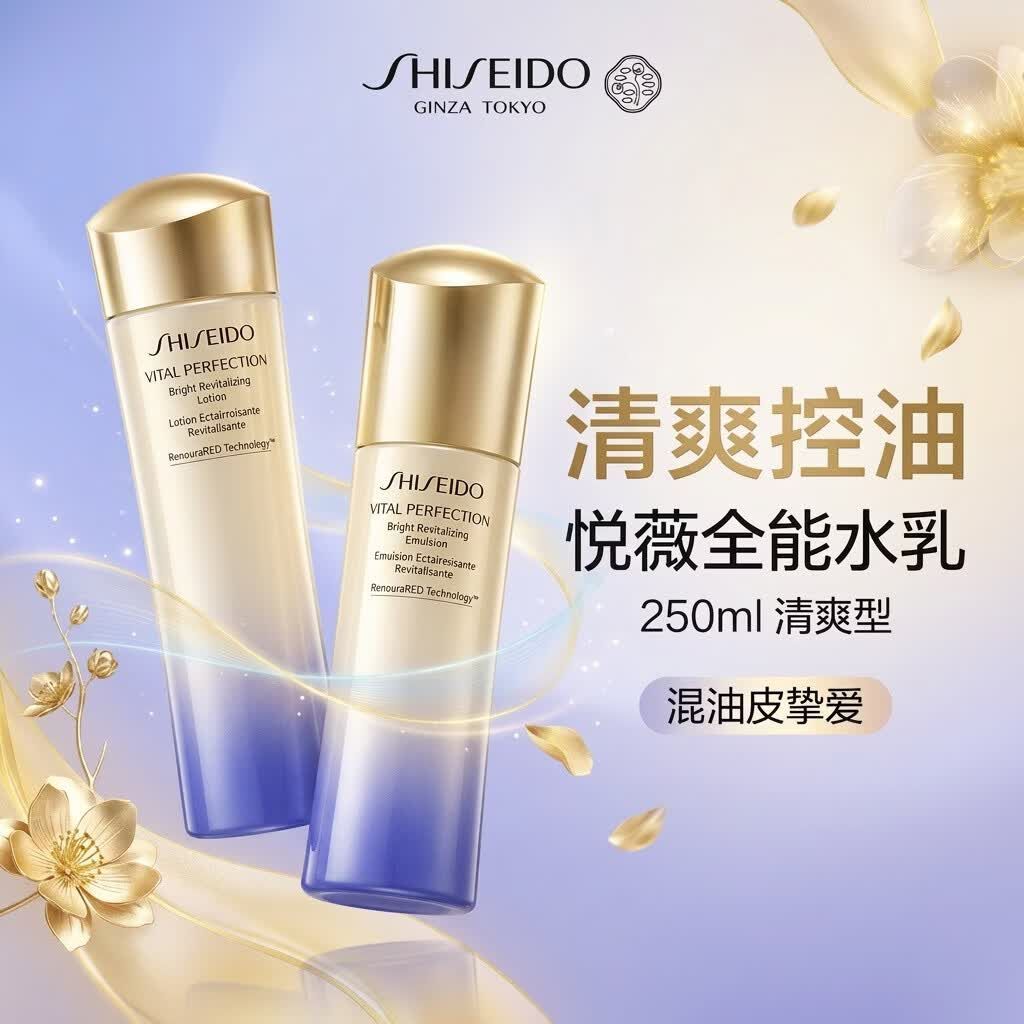 资生堂悦薇全能水乳-清爽 250ml套装 紧致抗初老第二代中秋礼物