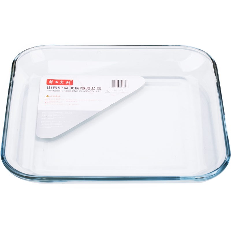 菲內(nèi)克斯鋼化玻璃盤西餐盤牛排盤家用蒸魚餐盤菜盤子餐具微波爐耐高溫碟子 方盤 1個 9英寸