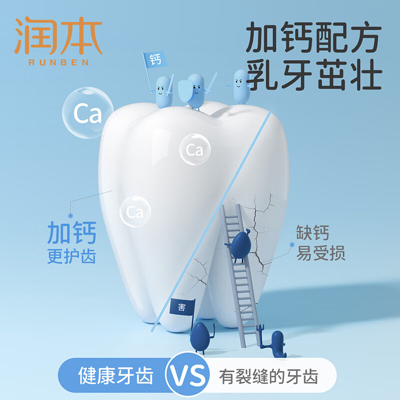 润本(RUNBEN)儿童牙膏3到6到12岁含氟换牙期抗糖防蛀奥拉氟宝宝婴儿牙膏 【奥拉氟防蛀】儿童牙膏60g*2支