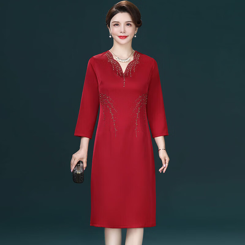 千枫绮喜婆婆婚宴时尚礼服春秋大码高端装妈妈结婚高贵遮肚子婚礼连