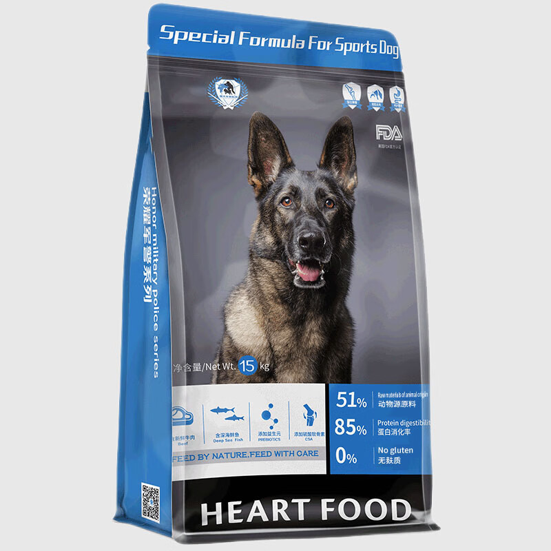 欧圣 德牧专用狗粮30斤装成犬幼犬通用型15kg 大颗粒