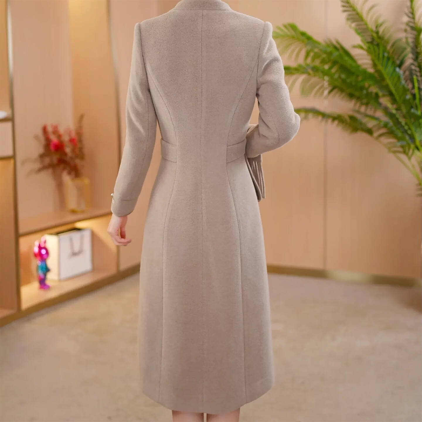 香影芬高级贵妃绒加厚风衣两件套女2026秋冬新款时尚洋气礼服连衣裙套装 图片色 XL (建议 116-125斤)
