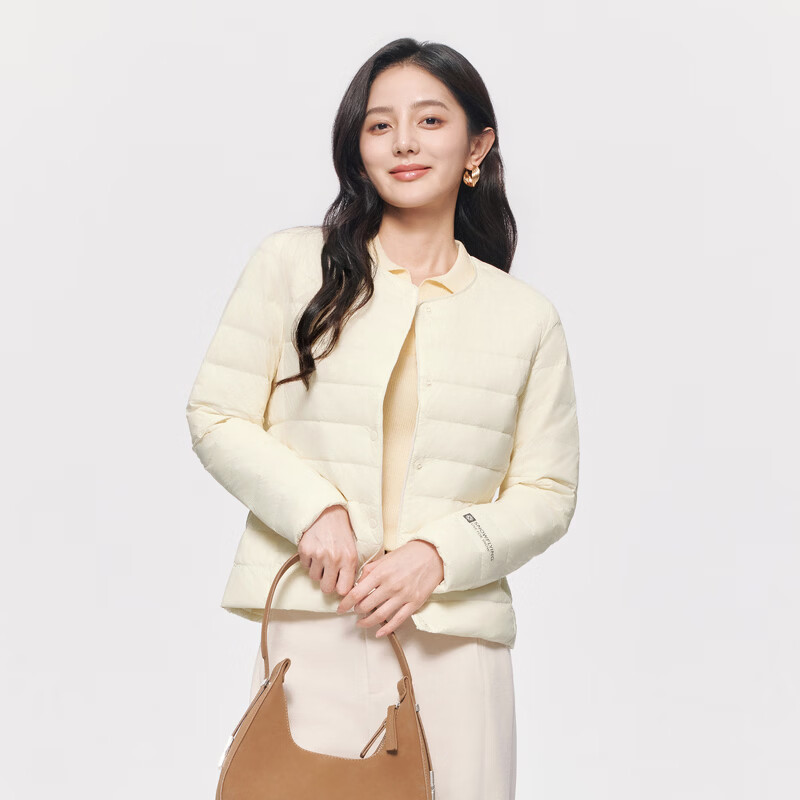 雪中飞女士羽绒服26新款轻薄保暖休闲舒适百搭通勤居家内搭外穿时尚 亚麻白|8K67 M 165/88A