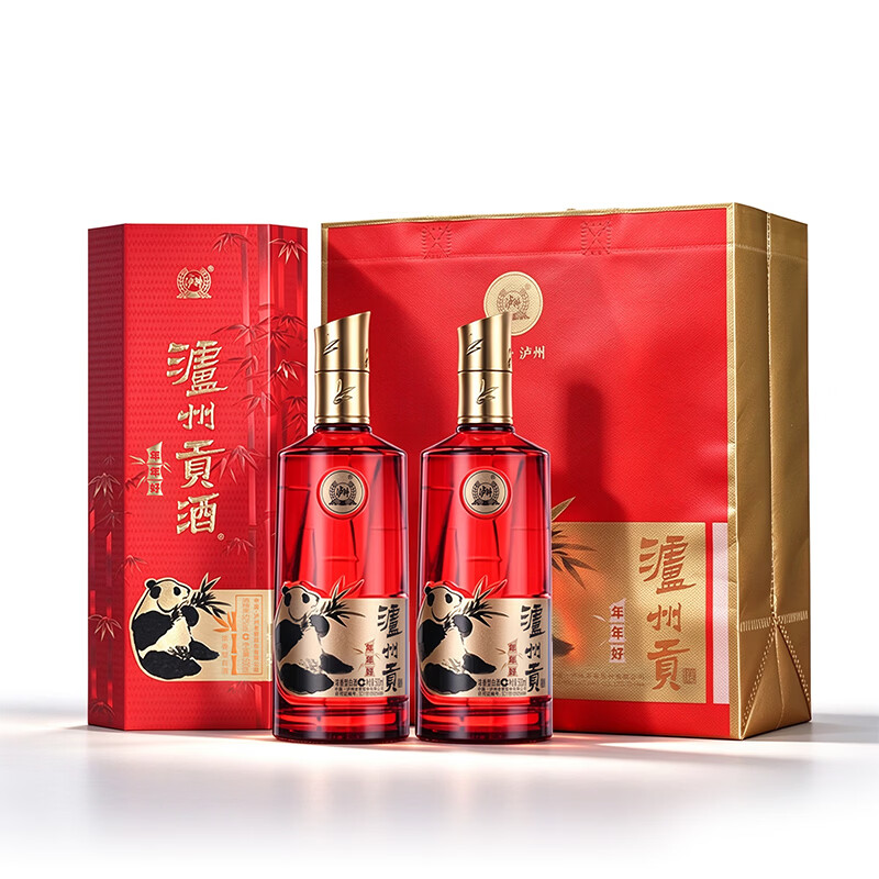 泸州老窖泸州贡年年好52度浓香型高度白酒整箱送礼宴请婚宴喜酒礼盒装 52度 500mL 2瓶 泸州贡红色