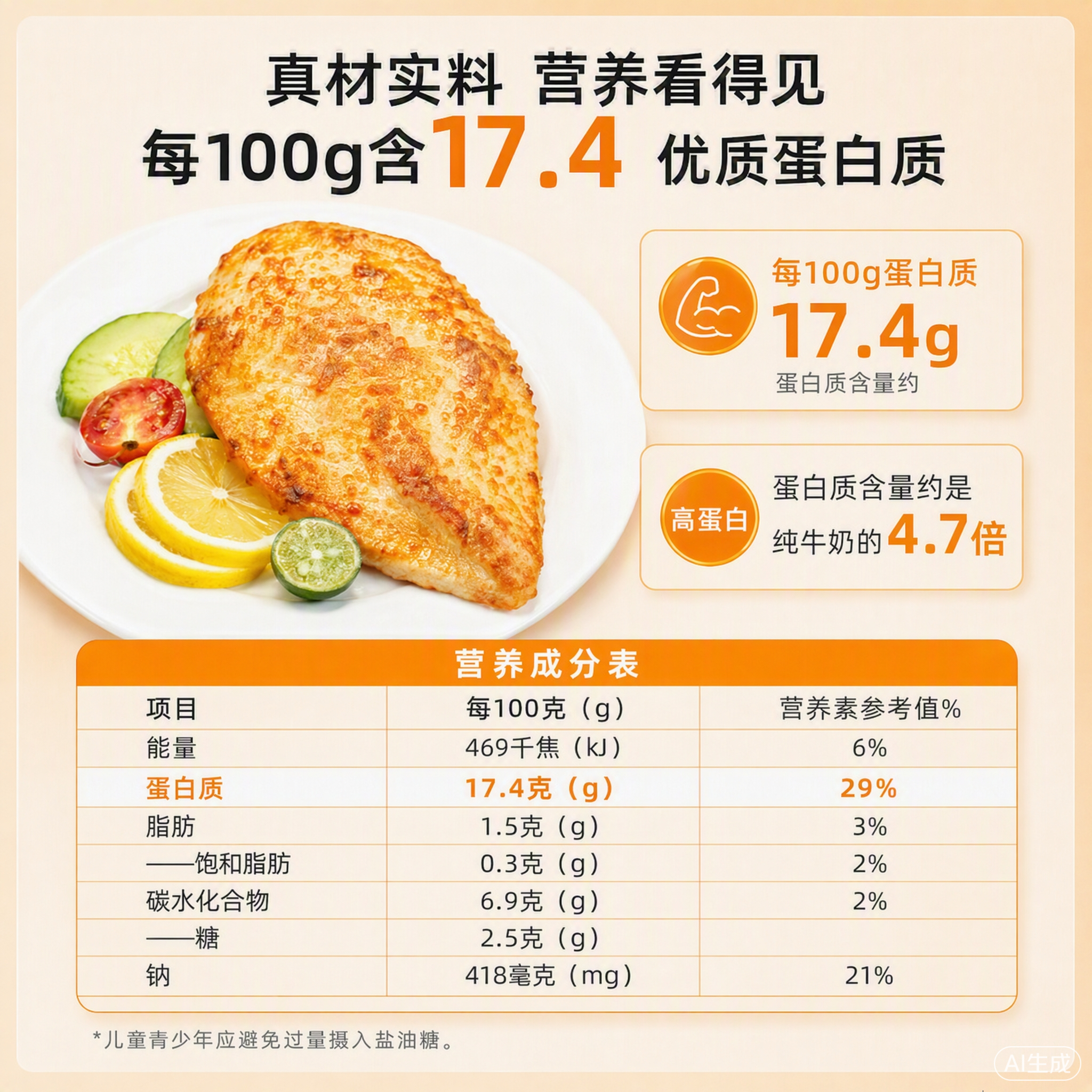 夏星鸡胸肉香煎鸡排减脂健身轻食代餐高蛋白早餐半成品空气炸锅食材 香煎鸡排5片【低脂高蛋白配料超干净】