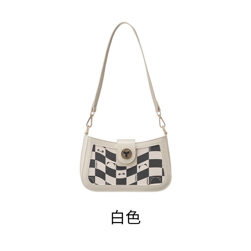 森马（Semir）新款女士单肩包小众设计休闲通勤斜跨包高级感腋下包可爱包包礼物 白色