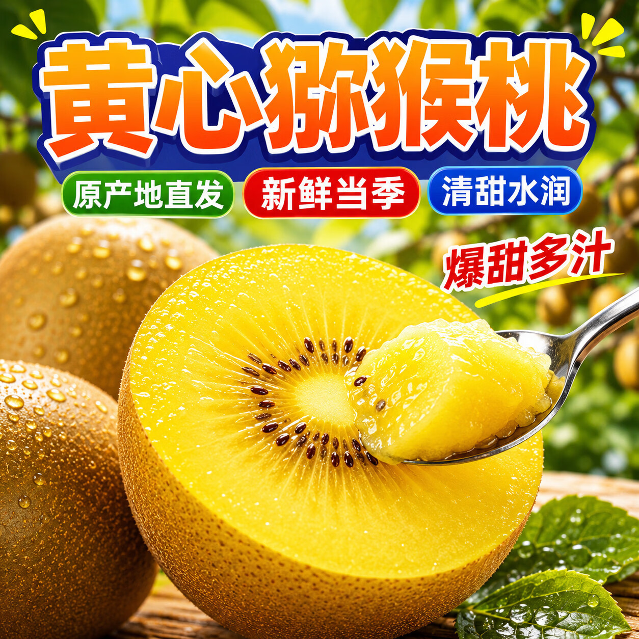 【20个特大果】正宗四川蒲江黄心黄金猕猴桃新鲜应季奇异果 正宗黄心猕猴桃【整箱20个】爆甜多汁，营养丰富 原场地直发【精选特大果】果农现摘5斤左右