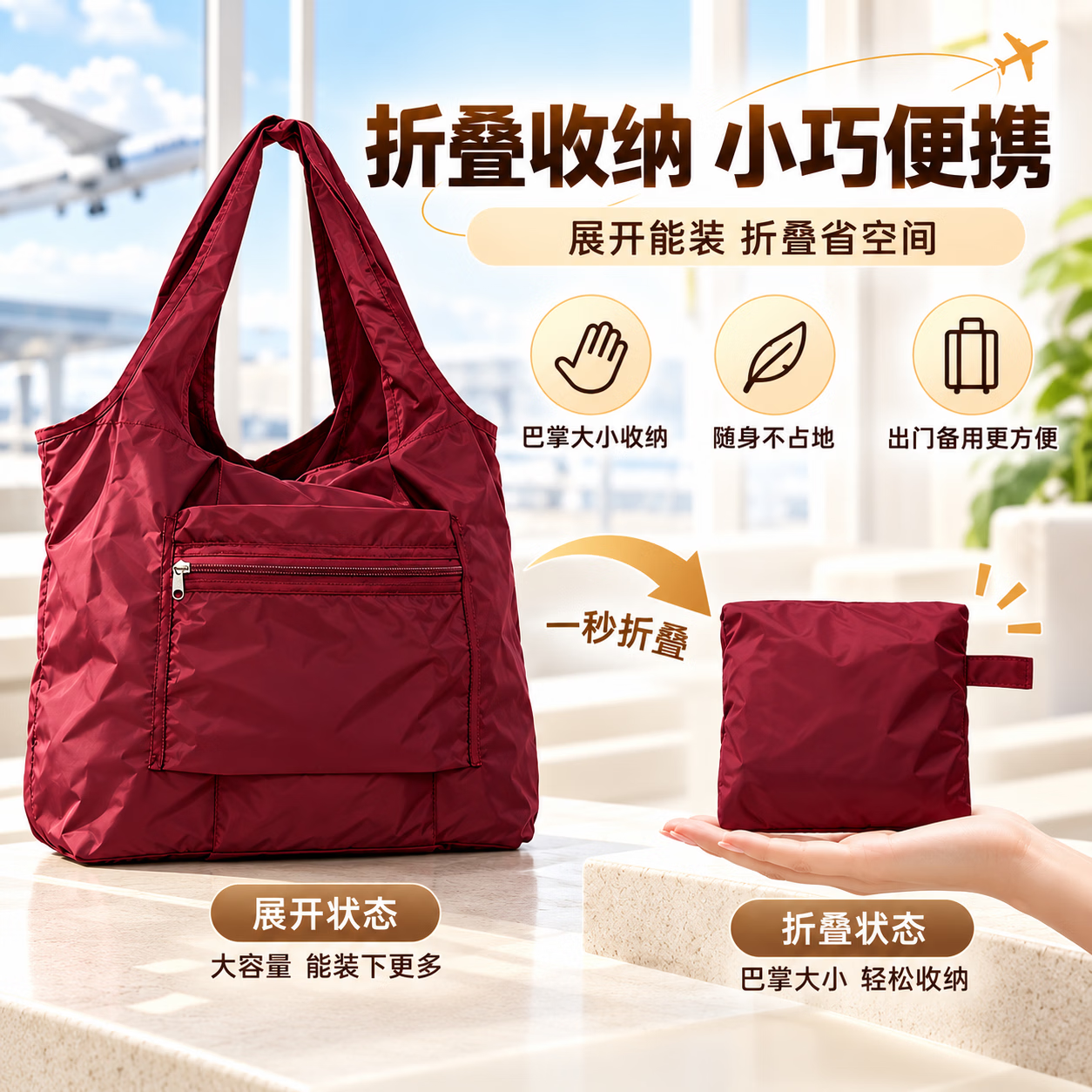 MYSTIPACK可折叠挂行李箱大容量手提收纳包防泼水便携购物袋抽绳双肩包 防水 大容量 军绿色 1个 【双肩包】