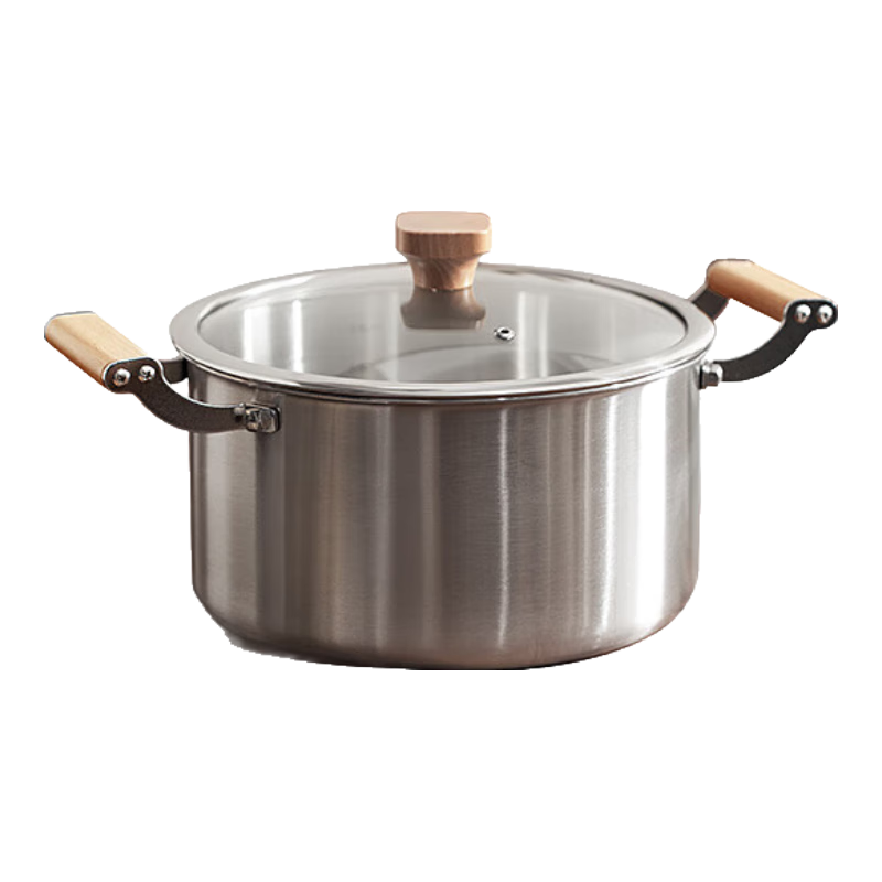 智汇316不锈钢汤锅加厚三层钢家用蒸锅煮粥锅炖锅双耳燃气灶电磁炉用 20CM蒸锅【316不锈钢】 20cm 【不挑炉灶】【十年质保】