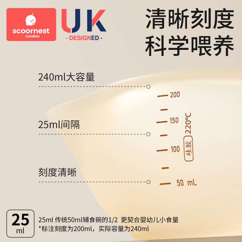科巢(scoornest)科巢老人专用吃饭碗加粗防滑手柄高边防洒吸盘底座食品级耐高温餐 鹰嘴碗+硅胶辅食勺套装【缓流防呛_奶嘴级硅胶】