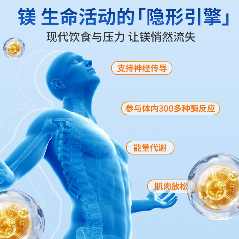 Holistic Way全益康双甘氨酸镁片睡前放松肌肉神经舒缓身心睡眠调理 60粒*1瓶