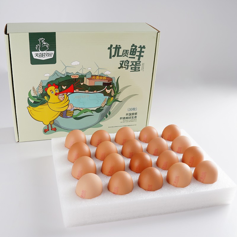 天晟牧园天晟牧园 新鲜鸡蛋30枚鸡蛋礼盒装 谷物喂养优质大码发当日产
