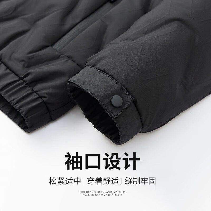 SHANSHAN杉杉【石墨烯】羽绒服男秋冬90鸭绒外套男加厚保暖短款羽绒夹克 黑色 L (175) /175
